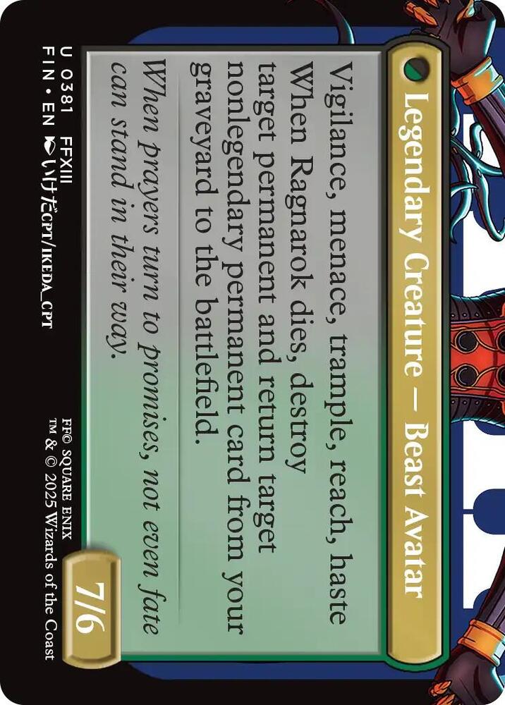 Fang, Fearless l'Cie (Borderless) (Back)