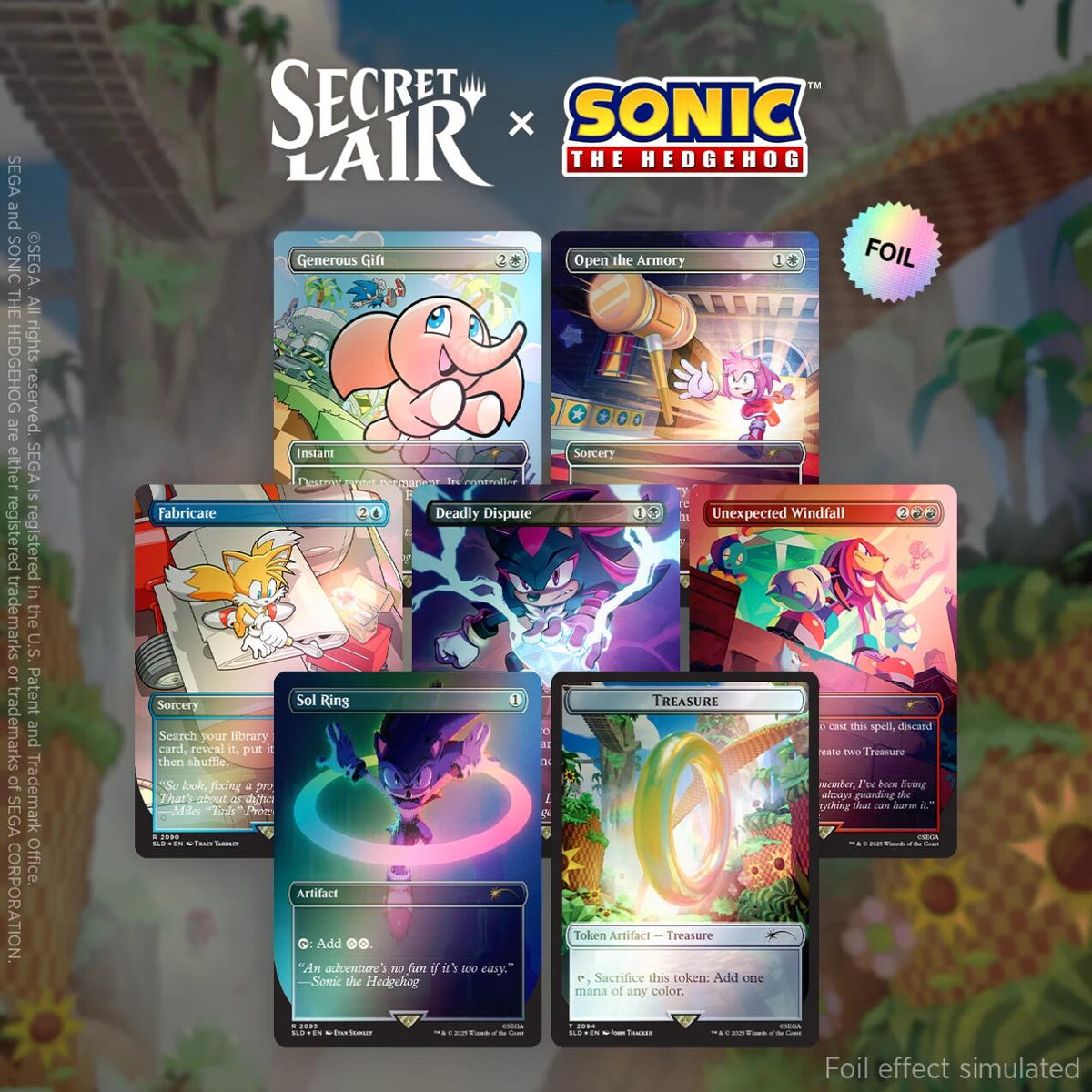 Secret Lair x Sonic the Hedgehog Superdrop: Chasing Adventure (Rainbow Foil)